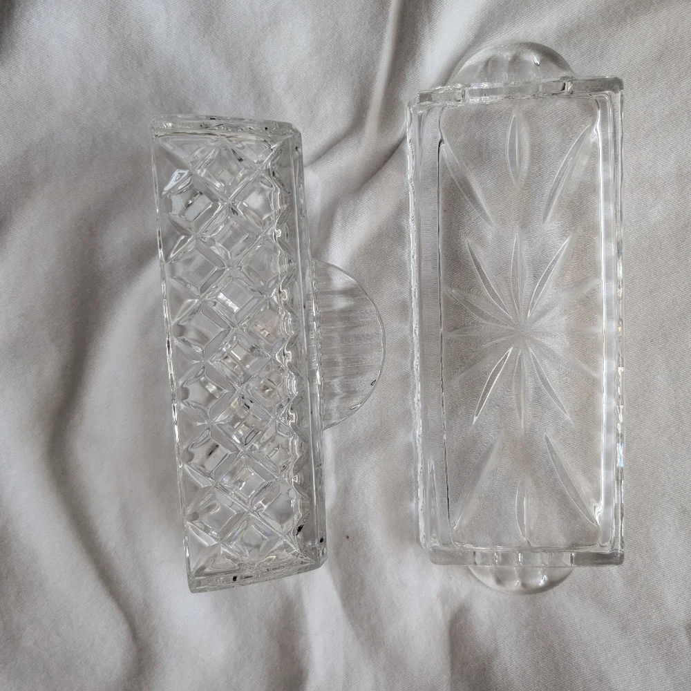 Gorham Crystal King Edward Covered Butter Dish Discontinued